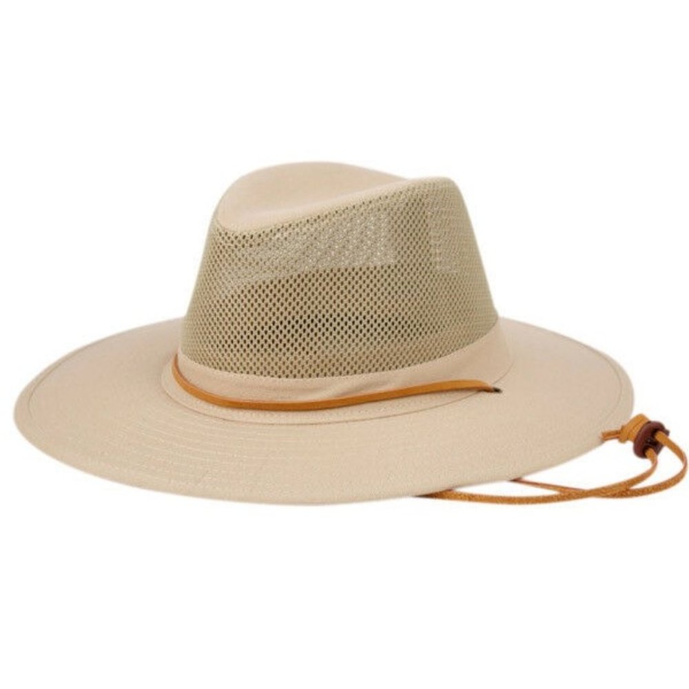 Khaki Wide Brim UPF-50 Bucket Hat